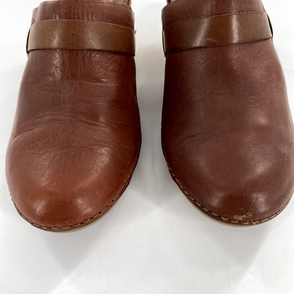 Camper Mules Clogs Slip On Womens Size EU 37/US 6 Brown Leather Wooden Heel - Picture 9 of 11